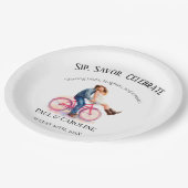 Modern Casual Romantic Wedding Artistic Couple ペーパープレート (アングル)