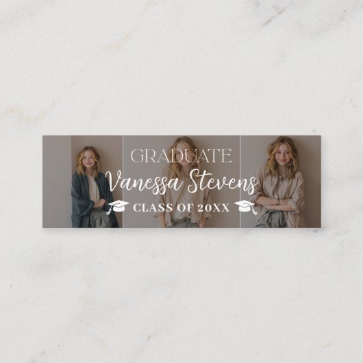 Modern Casual Simple3 photos name card graduation スキニー名刺 (正面)