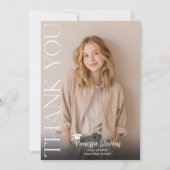 Modern Casual  Simple Trendy 2 photos graduation サンキューカード (正面)