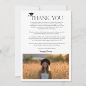 Modern Casual  Simple Trendy 2 photos graduation サンキューカード (裏面)