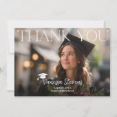 Modern Casual  Simple Trendy 2 photos graduation サンキューカード (正面)