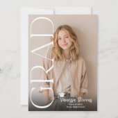 Modern Casual Simple Trendy 6 photos graduation 招待状 (正面)