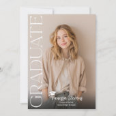 Modern Casual Simple Trendy 6 photos graduation 招待状 (正面)