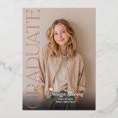 Modern Casual  Simple Trendy 6 photos graduation 箔招待状 (正面)
