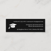 Modern Casual white black name card graduation スキニー名刺 (裏面)