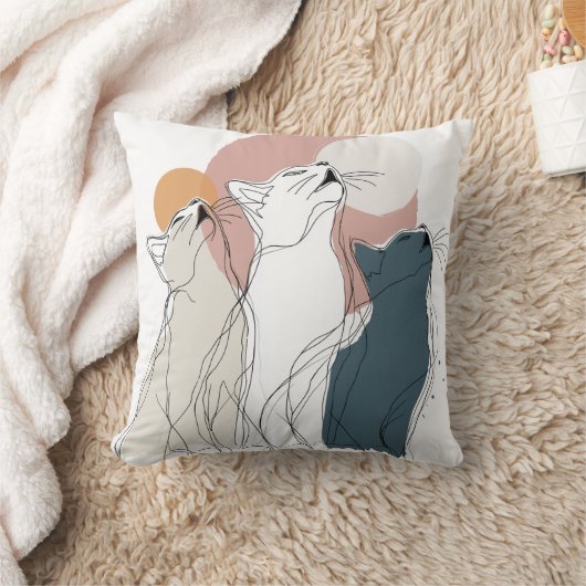 Modern Cat Art Sofa Cushion クッション (ブランケット)