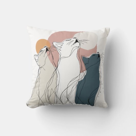 Modern Cat Art Sofa Cushion クッション (正面)