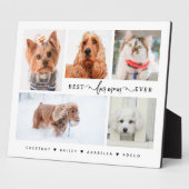 Modern Cat & Dog Mom Gift Best Fur Mom Ever Photo フォトプラーク (側面)