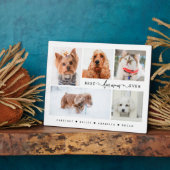 Modern Cat & Dog Mom Gift Best Fur Mom Ever Photo フォトプラーク (側面)