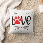 Modern Cat Lover Paw  クッション (ブランケット)