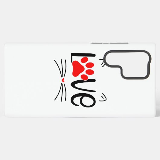 Modern Cat Lover Paw Samsung Galaxyケース (裏面横)