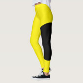 Modern Cat Mom Pet Name Yellow Black Custom Made レギンス (左)