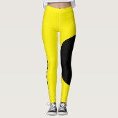 Modern Cat Mom Pet Name Yellow Black Custom Made レギンス (正面)