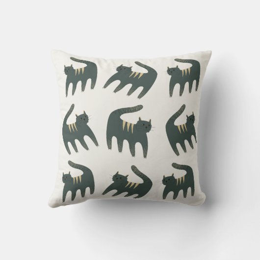 Modern Cat Pattern クッション (裏面)