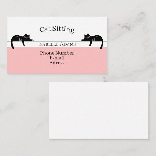 Modern Cat Sitting 名刺 (正面/裏面)