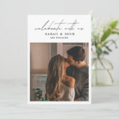 Modern Celebrate With Us 2 Photo Engagement Party 招待状 (スタンド正面)