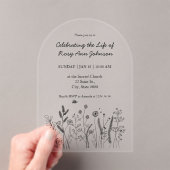 Modern Celebration of Life Arch Acrylic Invitation アクリル招待状 (インサイチュ (ポータブル))
