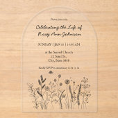 Modern Celebration of Life Arch Acrylic Invitation アクリル招待状 (正面)