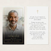 Modern Celebration of Life Cross Photo Prayer Card (正面&裏面)
