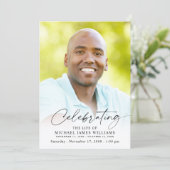 Modern Celebration of Life Funeral Memorial Photo 招待状 (スタンド正面)