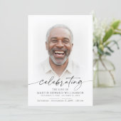 Modern Celebration of Life Memorial Funeral Photo 招待状 (スタンド正面)