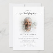 Modern Celebration of Life Memorial Funeral Photo 招待状 (裏面)