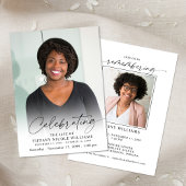 Modern Celebration of Life Memorial Funeral Photo 招待状