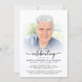 Modern Celebration of Life Memorial Funeral Photo 招待状 (正面)