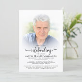 Modern Celebration of Life Memorial Funeral Photo 招待状 (スタンド正面)