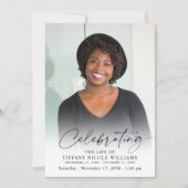 Modern Celebration of Life Memorial Funeral Photo 招待状 (正面)