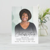 Modern Celebration of Life Memorial Funeral Photo 招待状 (スタンド正面)