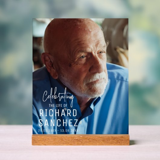 Modern Celebration Of Life Photo Funeral Memorial  アクリルサイン (ニュートラル)