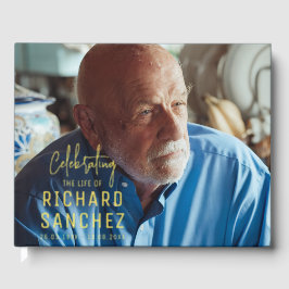 Modern Celebration Of Life Photo Funeral Memorial  ゲストブック