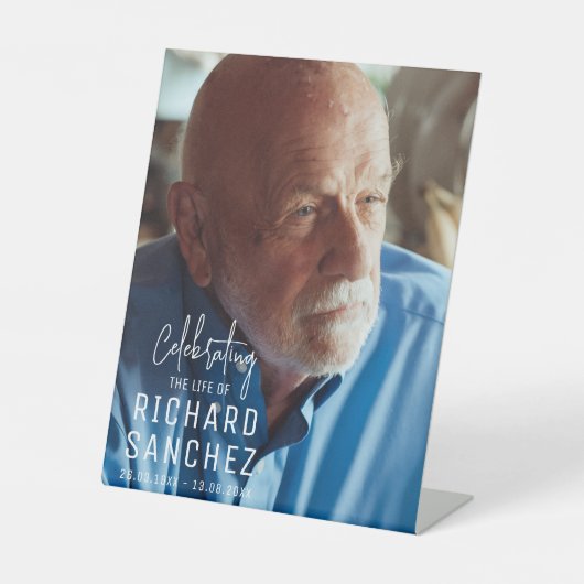 Modern Celebration Of Life Photo Funeral Memorial  台座サイン (正面)