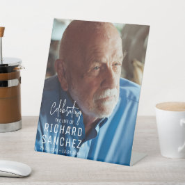 Modern Celebration Of Life Photo Funeral Memorial  台座サイン