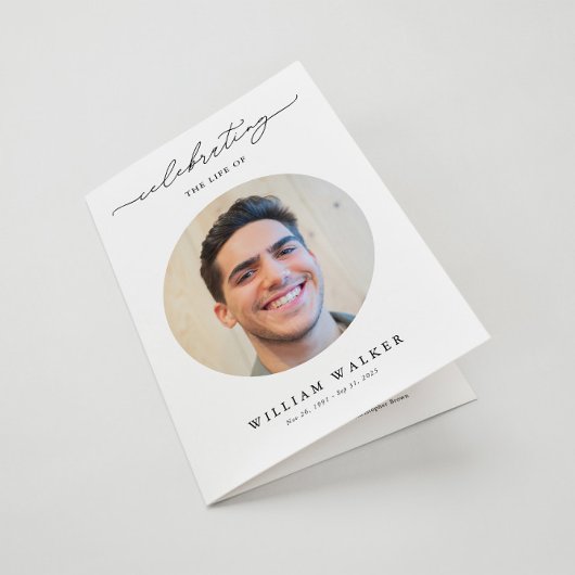 Modern Celebration Of Life Photo Funeral Program カード