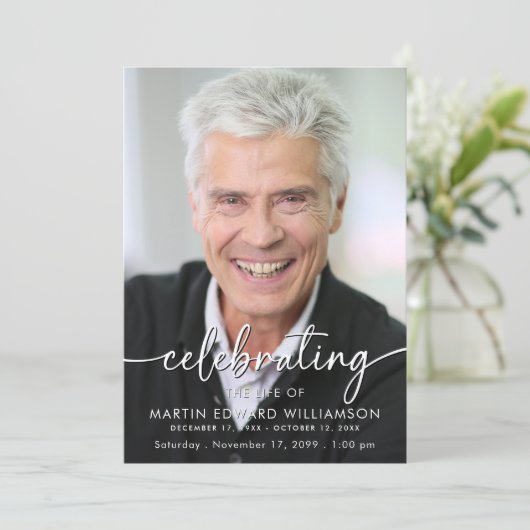 Modern Celebration of Life Photo Memorial 招待状 (スタンド正面)