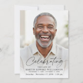 Modern Celebration of Life Photo Memorial 招待状 (正面)