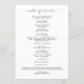 Modern Celebration of Life Photo Memorial Funeral プログラム (裏面)