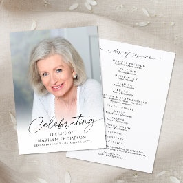 Modern Celebration of Life Photo Memorial Funeral プログラム