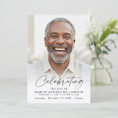 Modern Celebration of Life Photo White Memorial 招待状 (スタンド正面)