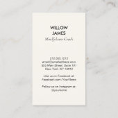 Modern Celestial Mindfulness Life Coach Ivory 名刺 (裏面)