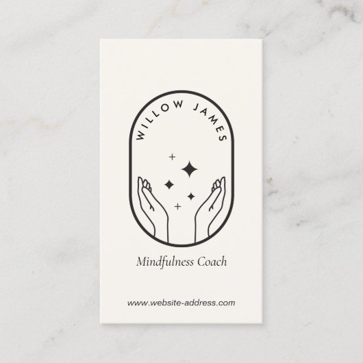 Modern Celestial Mindfulness Life Coach Ivory 名刺 (正面)