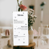 Modern Celestial Minimalist Wedding Menu Card メニュー