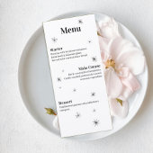 Modern Celestial Minimalist Wedding Menu Card メニュー