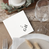 Modern Celestial Monogram Wedding Cocktail Napkin スタンダードカクテルナプキン