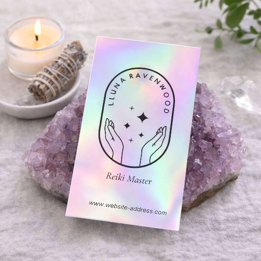 Modern Celestial Reiki Master Healer Holographic 名刺