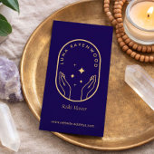 Modern Celestial Reiki Master Healing Hands Blue 名刺