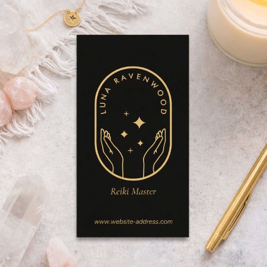 Modern Celestial Reiki Practitioner Healing Hands  名刺