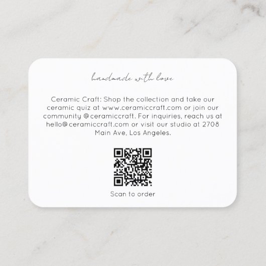  Modern Ceramic Products QR Code Photo 名刺 (裏面)